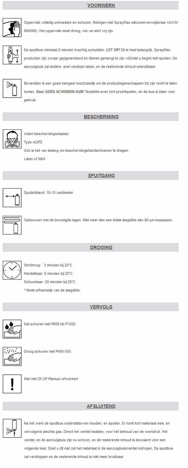 Spraymax unifill s6 donker grijs technische info