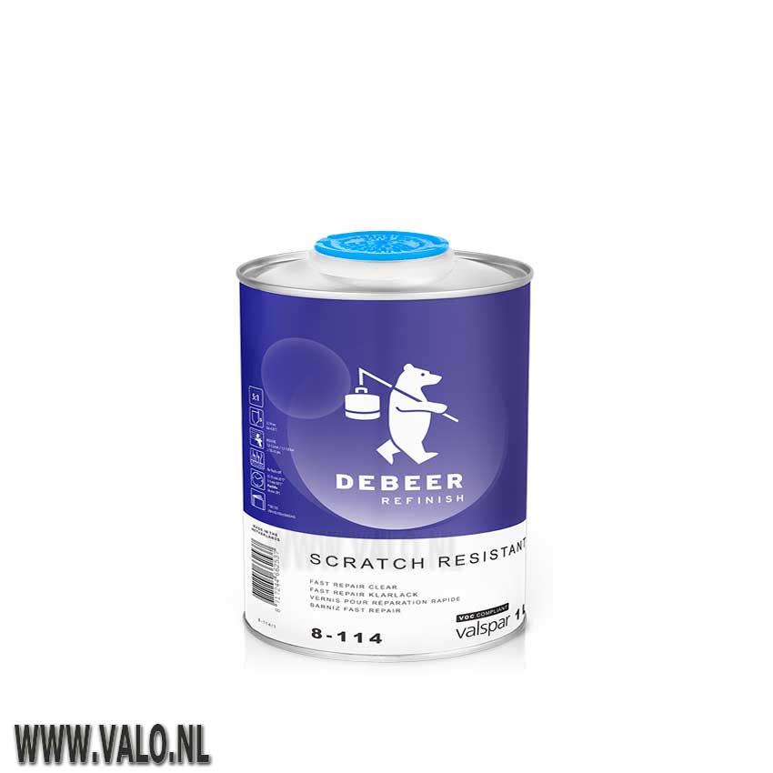 Blanke lak 8-114 Scratch resistant fast repair clear De Beer Refinish