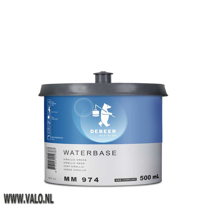 DEBEER MM974 Waterbase 900+ Xirallic green 0,5 liter