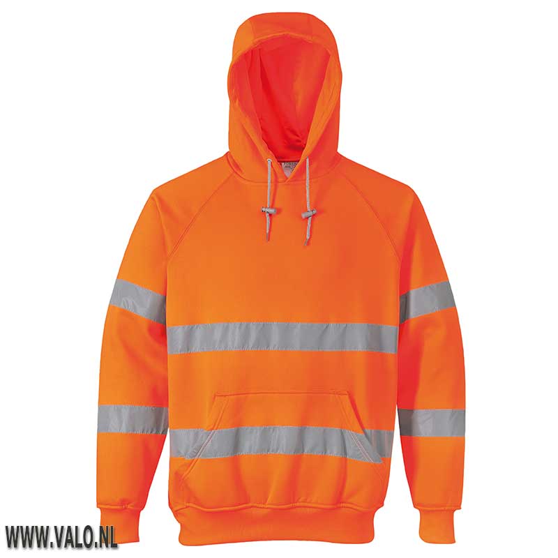 Sweatshirt Hooded Hi-Vis Portwest B304 Oranje.
