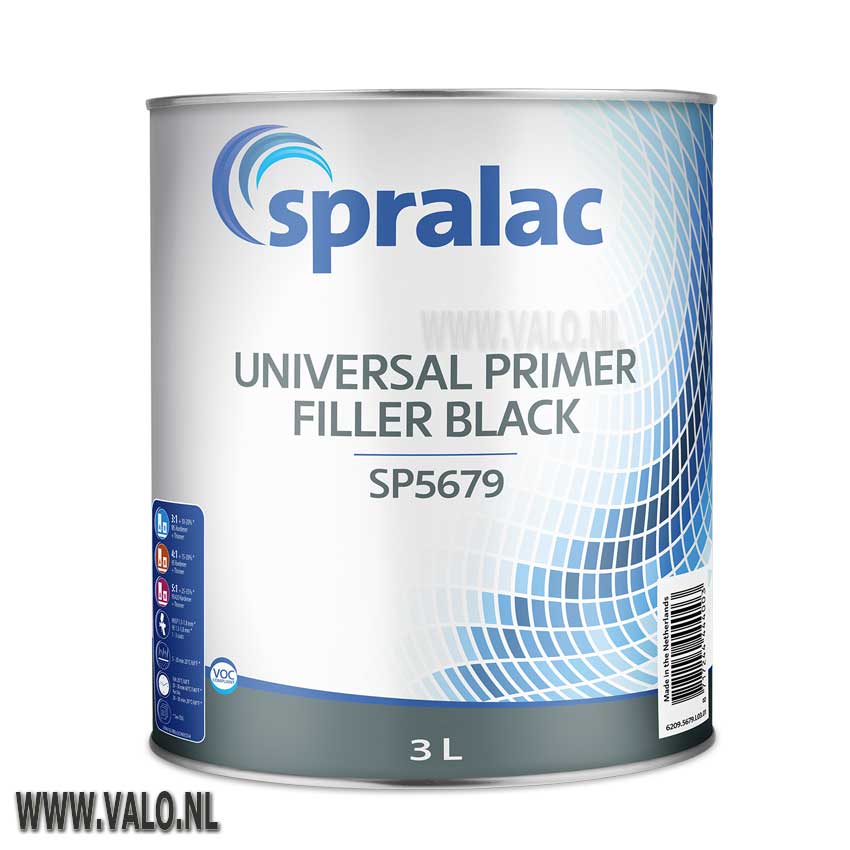 Universal primer filler zwart 3 liter Spralac SP5679