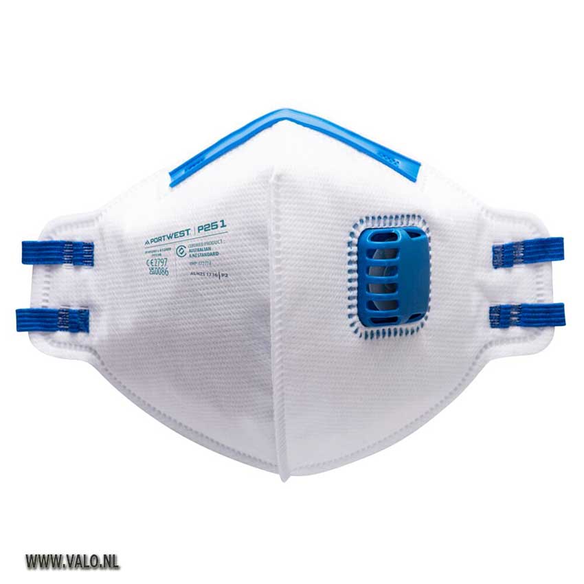 Stofmasker FFP2 met ademventiel, vouwbaar Portwest 251