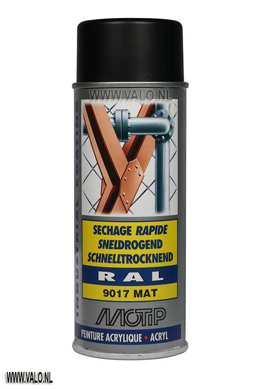 MoTip Industrial RAL 9017 Signaal Zwart Spuitbus 400ml