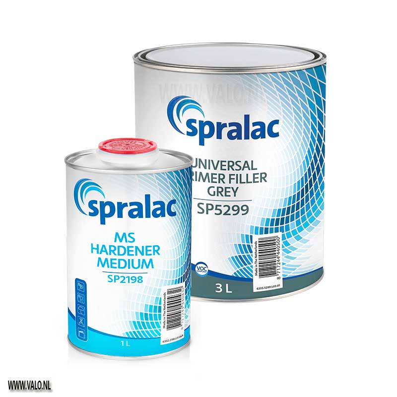 Spralac Primer Filler grijs - 4 liter set 