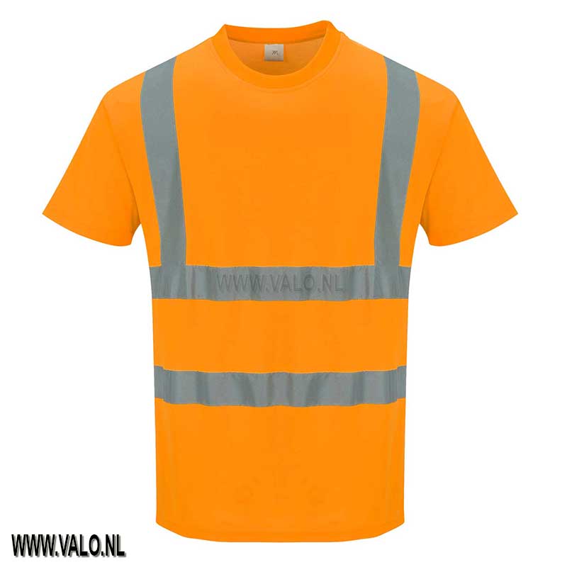 Hi-Vis Katoen comfort T-shirt Oranje met korte mouw, S170