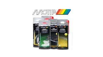 Het MoTip Technische Spray assortiment biedt een scala aan onderhoudsproducten en probleemoplossers.