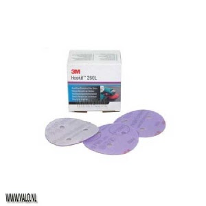 3M 260L Hookit Purple Mirco Polijstfilm 75mm schuurschijven