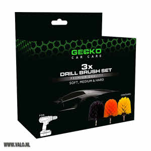 Gecko Drill Brushes, set van 3 stuks