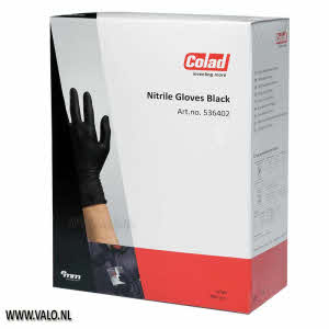 Nitril handschoenen zwart, extra dik - 400 stuks dispenser