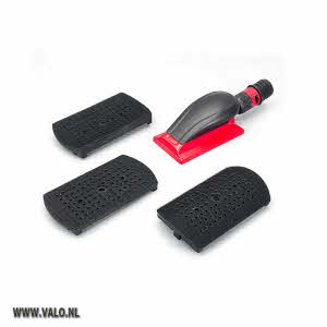 Handschuurblok 150 mm met 3 verschillende opzetstukken.