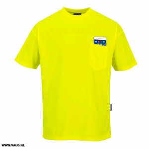 T-shirt hogezichtbaarheid Geel met korte mouwen