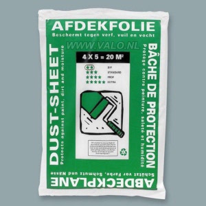 Afdekfolie HDPE 7mu, 4 x 5 meter 