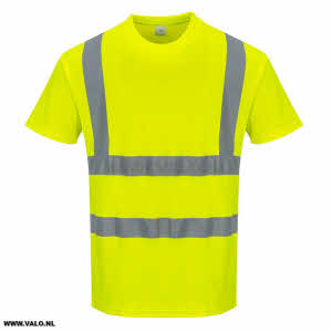 Hogezichtbaarheid t-shirt geel met korte mouwen